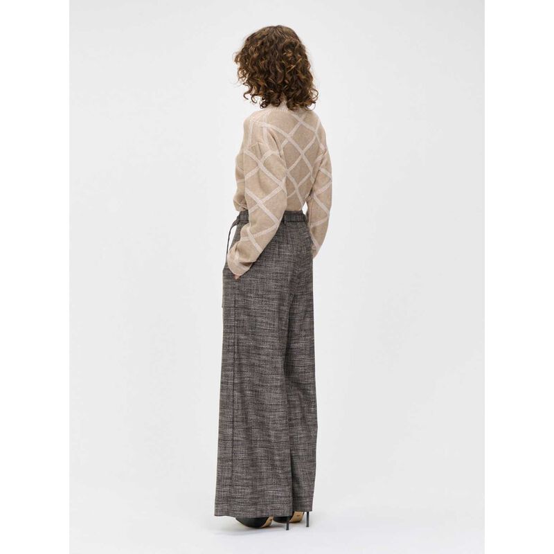 Veronika Maine Oversized Two Tone Diamond Sweater image number 1
